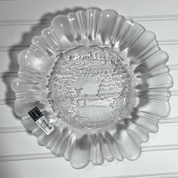 MIKASA Winter Dreams round crystal glass serving bowl made in Germany - Picture 1 of 8